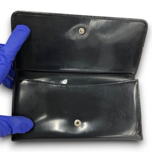 Gucci (Authentic) Vintage Y2K Soho GG Black Patent Leather Long Wallet VGUC - Picture 6 of 11